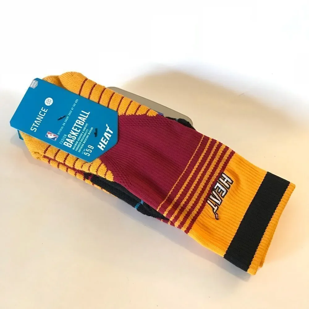 Stance 559 Miami Heat NBA Crew Sock Red Stripe Medium
